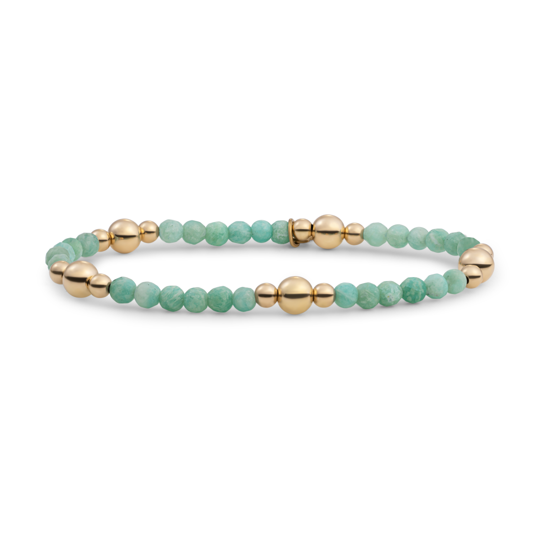 Bracelet | Rich Green Amazonite Bold Mix - Gold