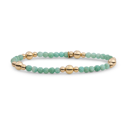 Bracelet | Rich Green Amazonite Bold Mix - Gold