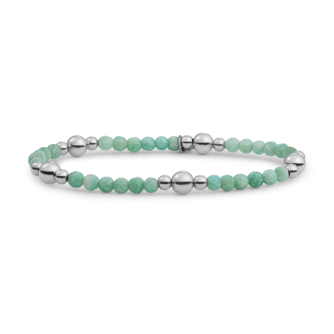 Bracelet | Rich Green Amazonite Bold Mix - Silver