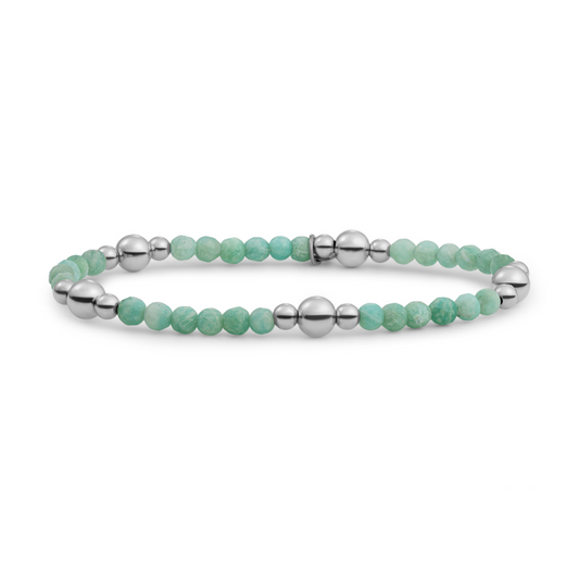 Bracelet | Rich Green Amazonite Bold Mix - Silver