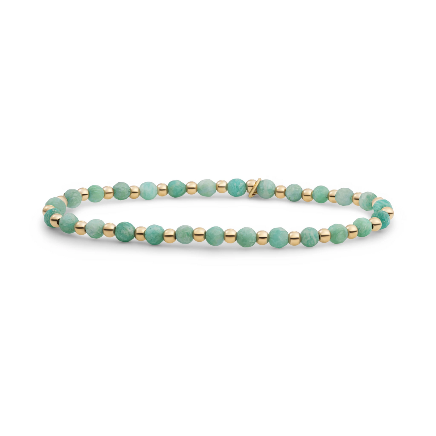 Bracelet | Rich Green Amazonite Interstellar - Gold 3mm