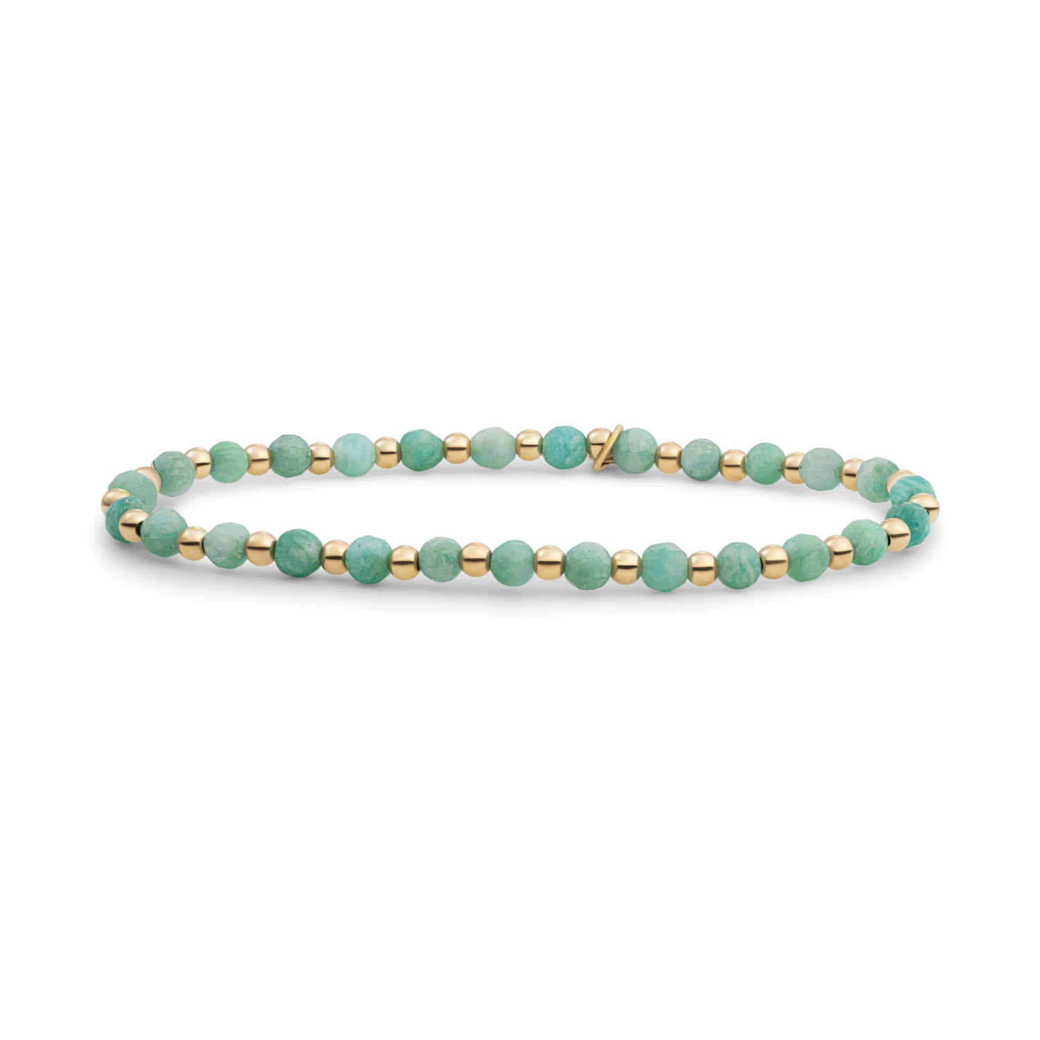 Bracelet | Rich Green Amazonite Interstellar - Gold 3mm