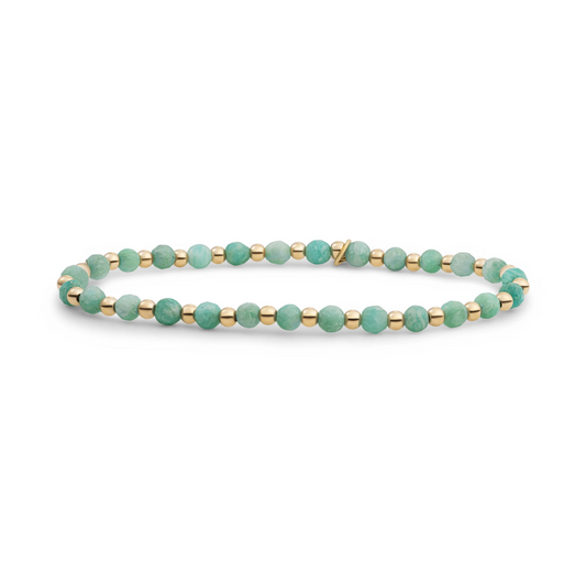 Bracelet | Rich Green Amazonite Interstellar - Gold 3mm