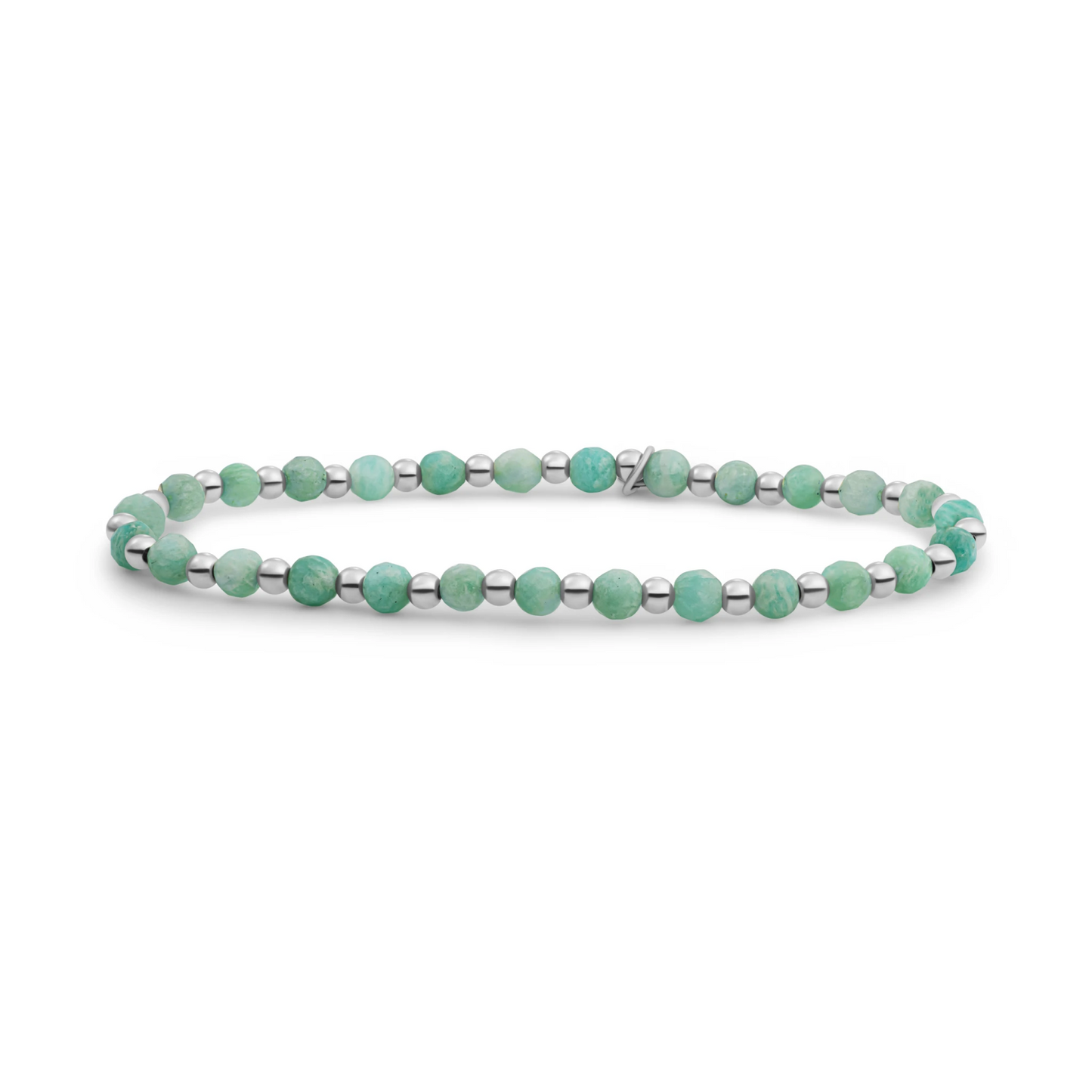 Bracelet | Rich Green Amazonite Interstellar - Silver 3mm