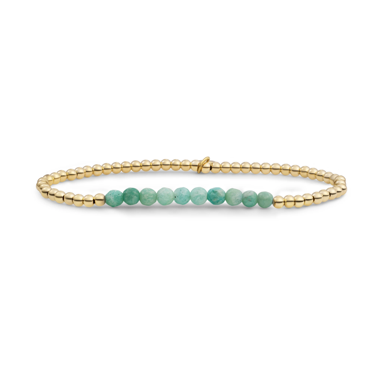 Bracelet | Rich Green Amazonite Universe - Gold 3mm