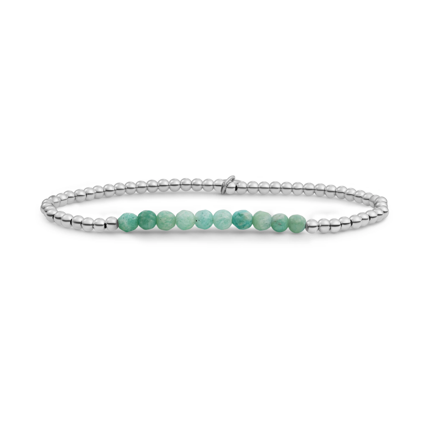 Bracelet | Rich Green Amazonite Universe - Silver 3mm