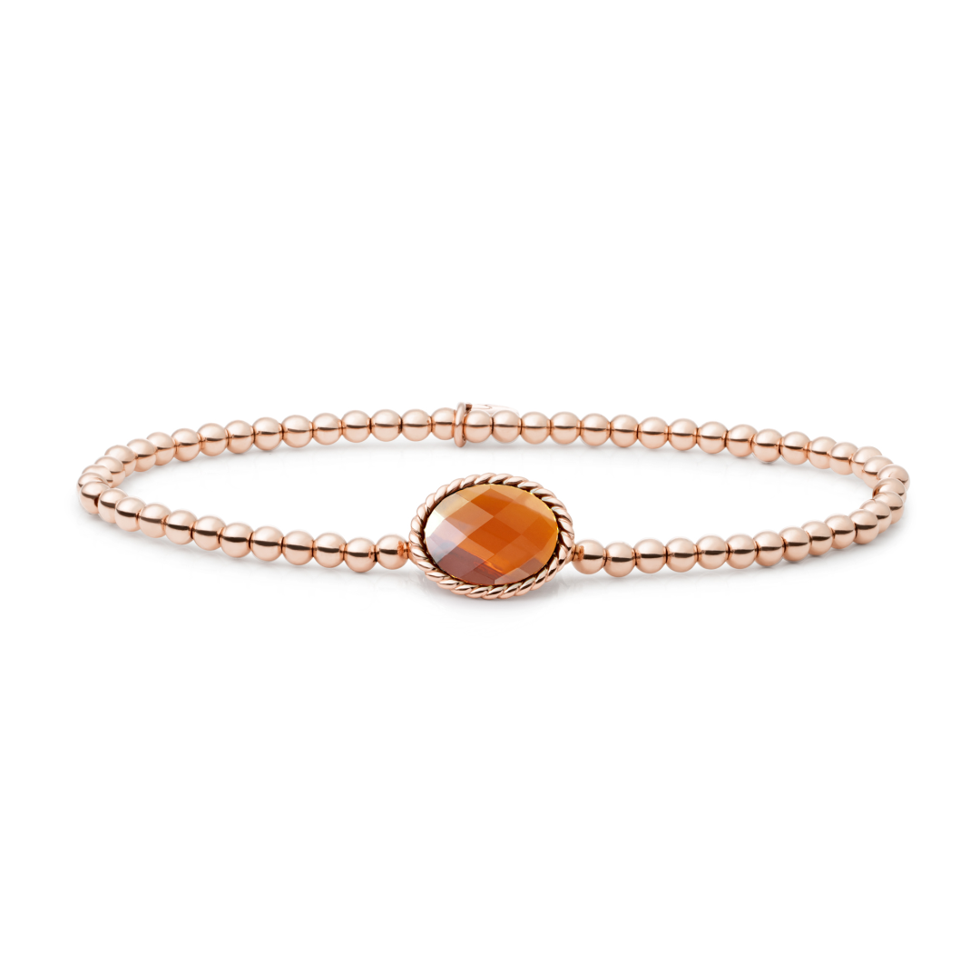 Bracelet | Rose Gold - Citrine Quartz Twist