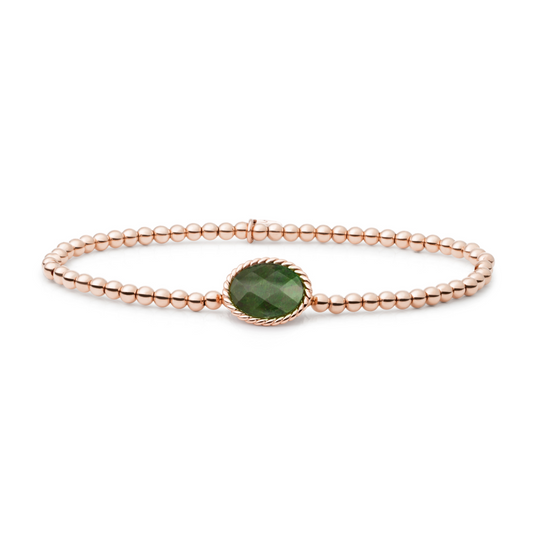 Bracelet | Rose Gold - Moss Agate Twist