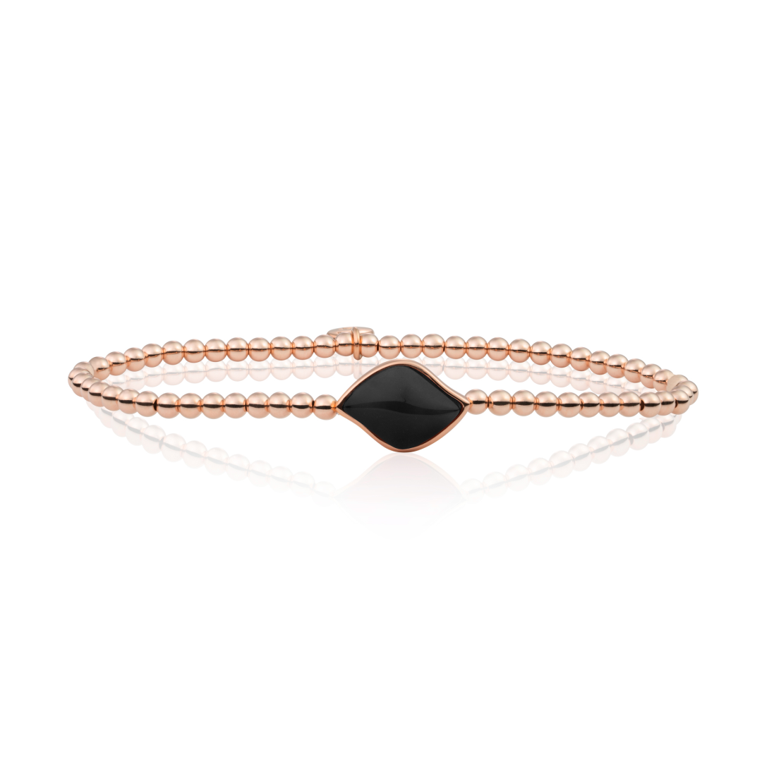 Bracelet | Rose gold - Onyx Blossom