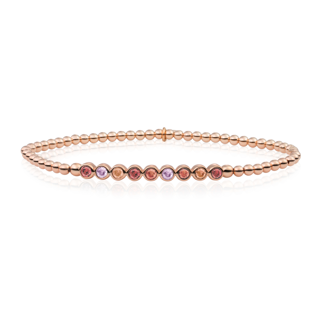 Bracelet - Rose Gold - Red Flame CZ tube