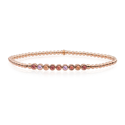 Bracelet - Rose Gold - Red Flame CZ tube