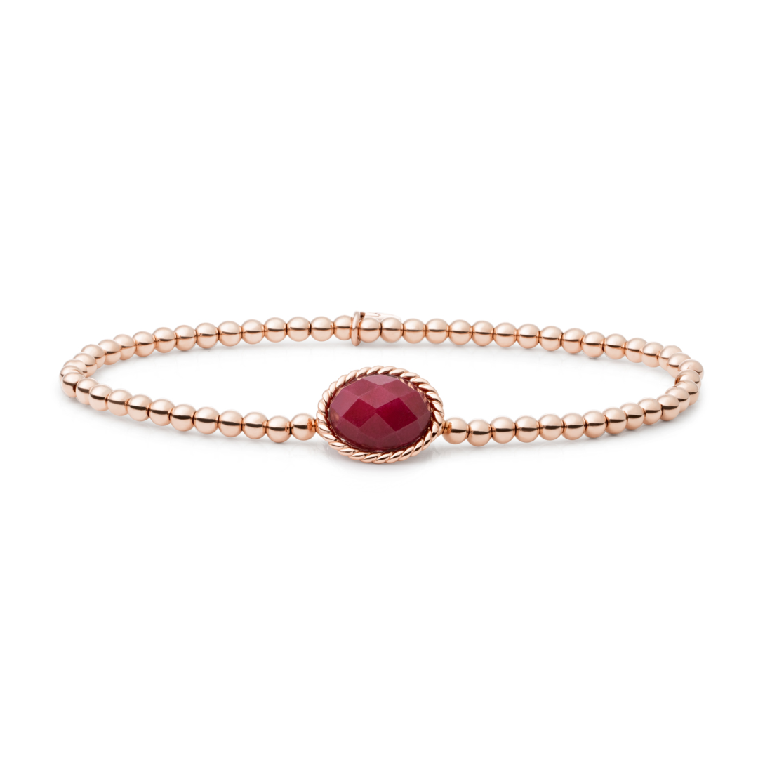 Bracelet | Rose Gold - Red Jade Twist
