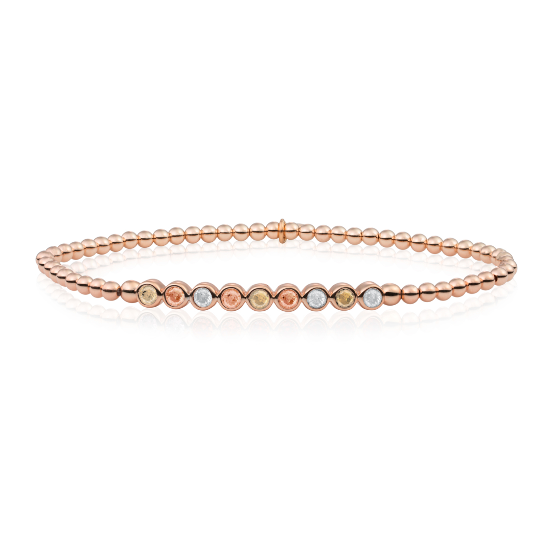Bracelet - Rose Gold - Yellow Flame CZ tube
