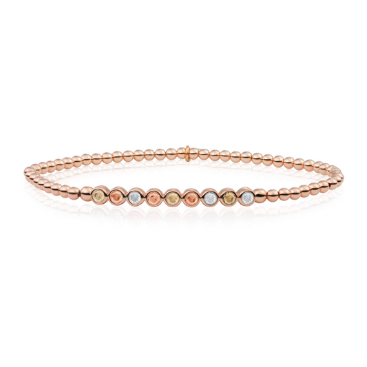 Bracelet - Rose Gold - Yellow Flame CZ tube