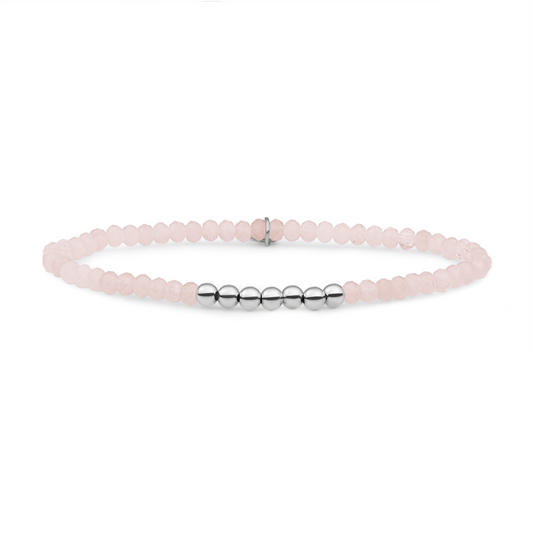 Bracelet | Rose Quartz 4mm Reverse Universe - Silver