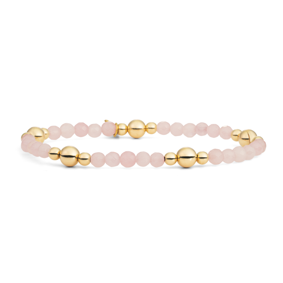 Bracelet | Rose Quartz Bold Mix - Gold