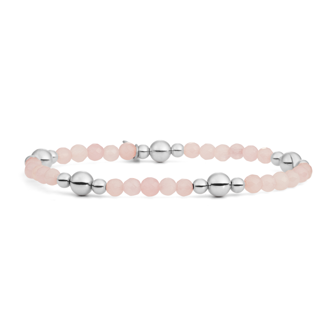 Bracelet | Rose Quartz Bold Mix - Silver