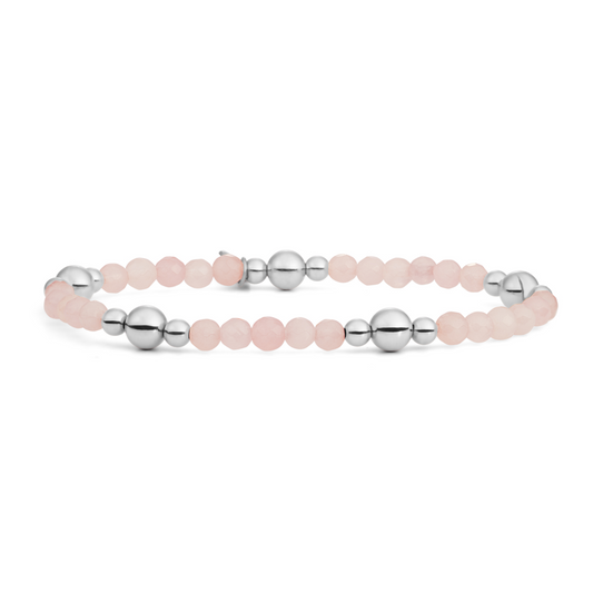 Bracelet | Rose Quartz Bold Mix - Silver
