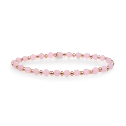 Bracelet | Rose Quartz Interstellar - Rose Gold 3mm