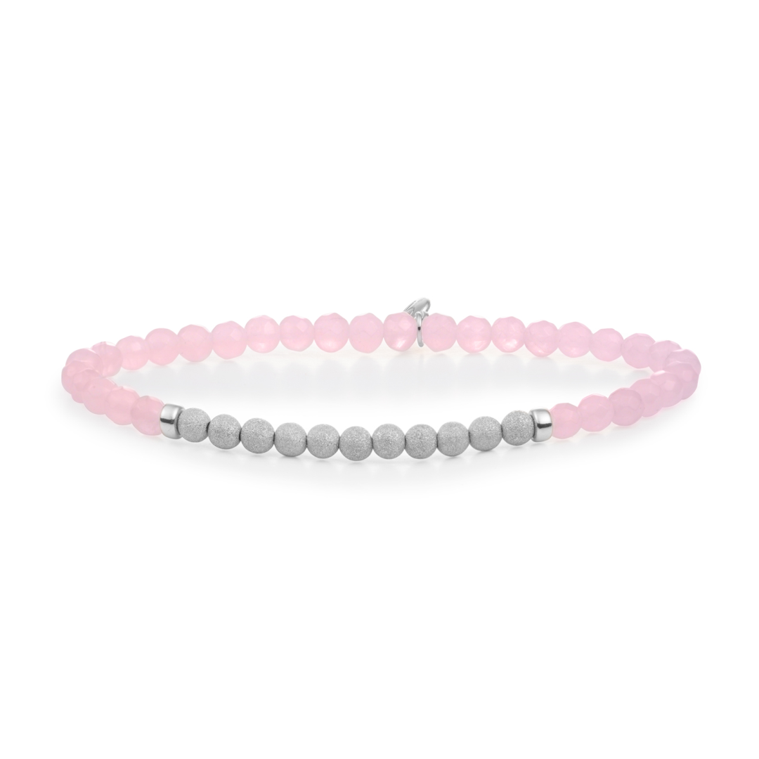 Bracelet - Rose Quartz Lightyear - Silver Champagne