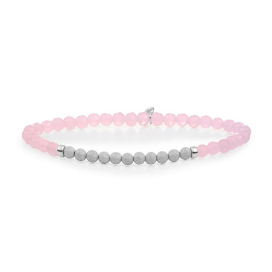 Bracelet - Rose Quartz Lightyear - Silver Champagne