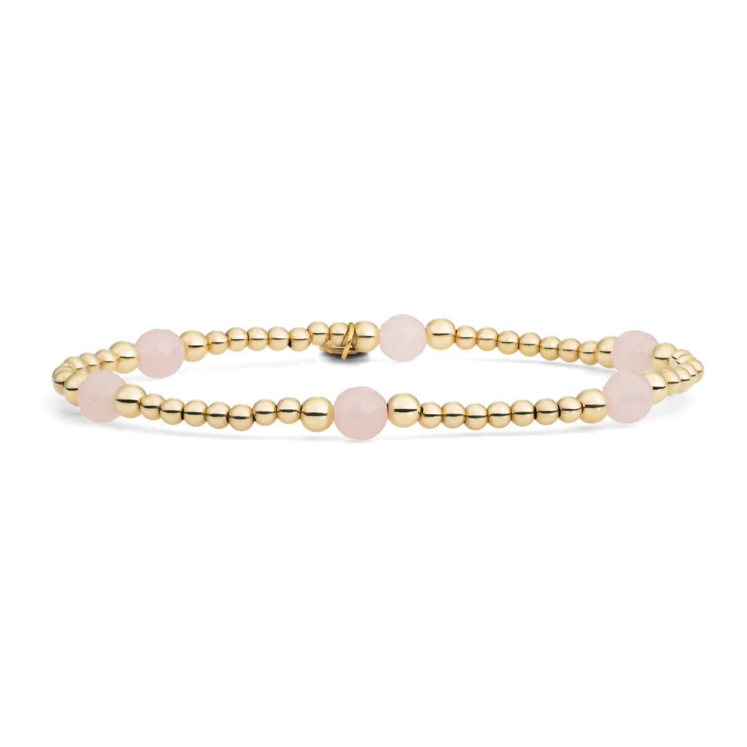 Bracelet | Rose Quartz Reverse Bold Mix - Gold