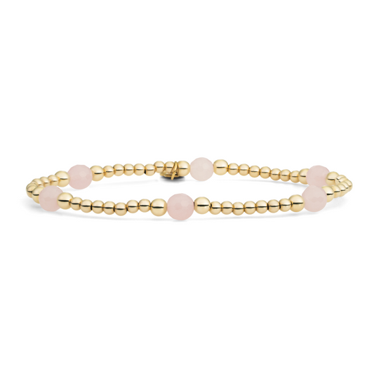 Bracelet | Rose Quartz Reverse Bold Mix - Gold