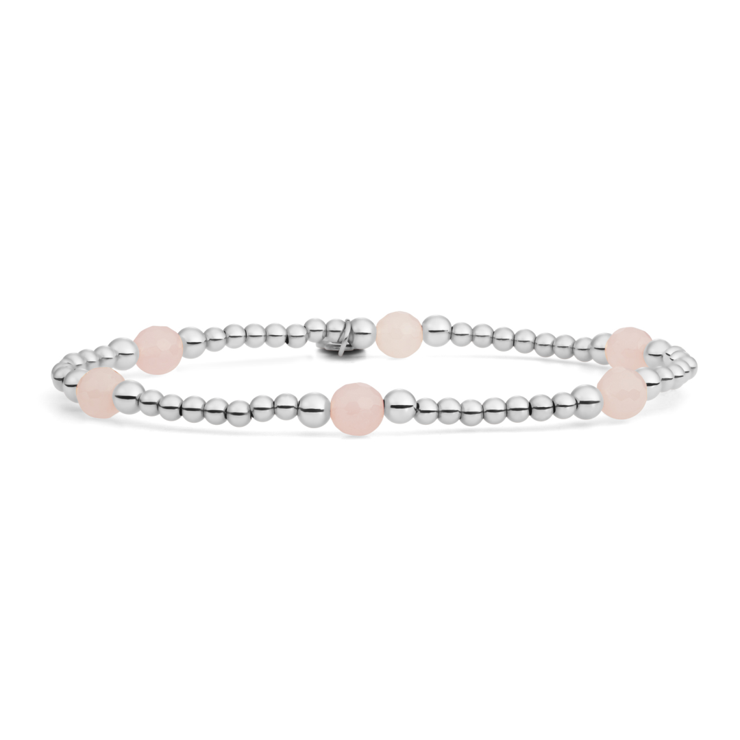 Bracelet | Rose Quartz Reverse Bold Mix - Silver