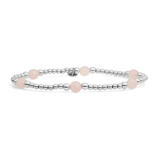Bracelet | Rose Quartz Reverse Bold Mix - Silver