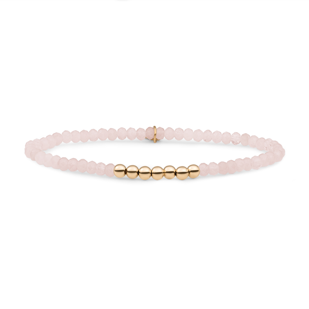 Bracelet | Rose Quartz Reverse Universe - Gold - 4mm