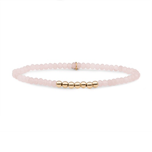 Bracelet | Rose Quartz Reverse Universe - Gold - 4mm