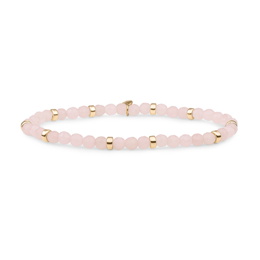 Bracelet | Rose Quartz Roundel Interstellar - Gold
