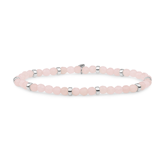 Bracelet | Rose Quartz Roundel Interstellar - Silver