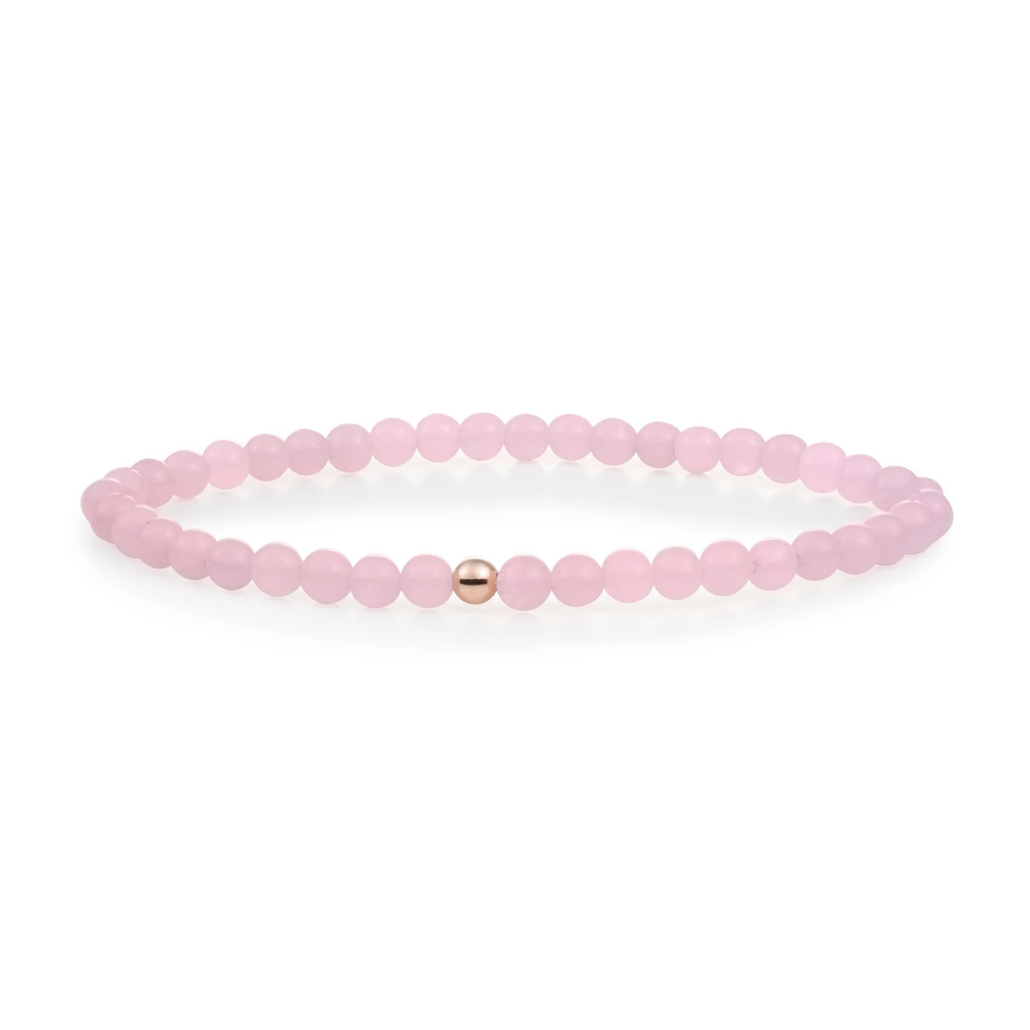 Bracelet | Rose Quartz Saturn small - Rose gold 4mm