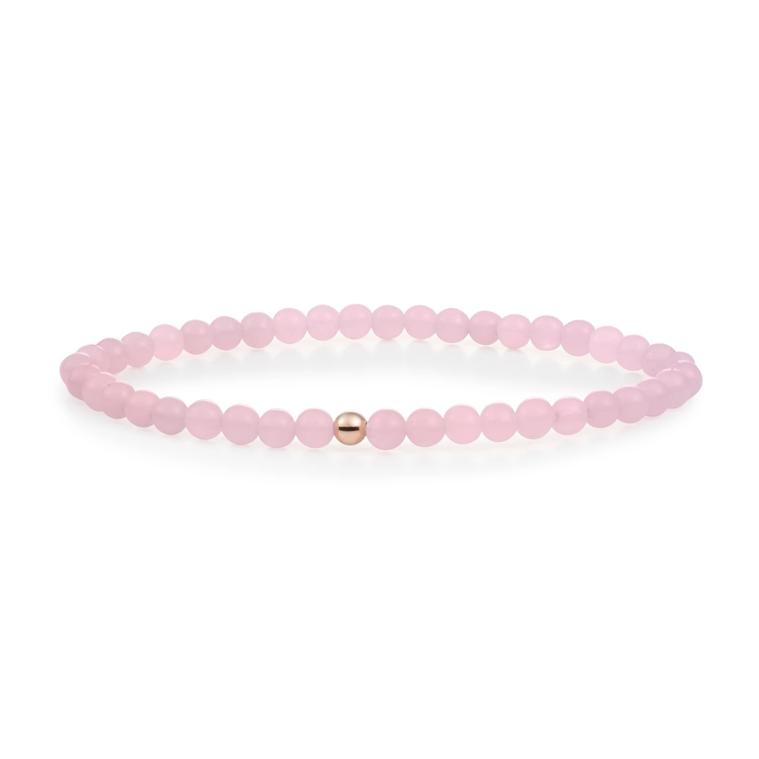 Bracelet | Rose Quartz Saturn small - Rose gold 4mm