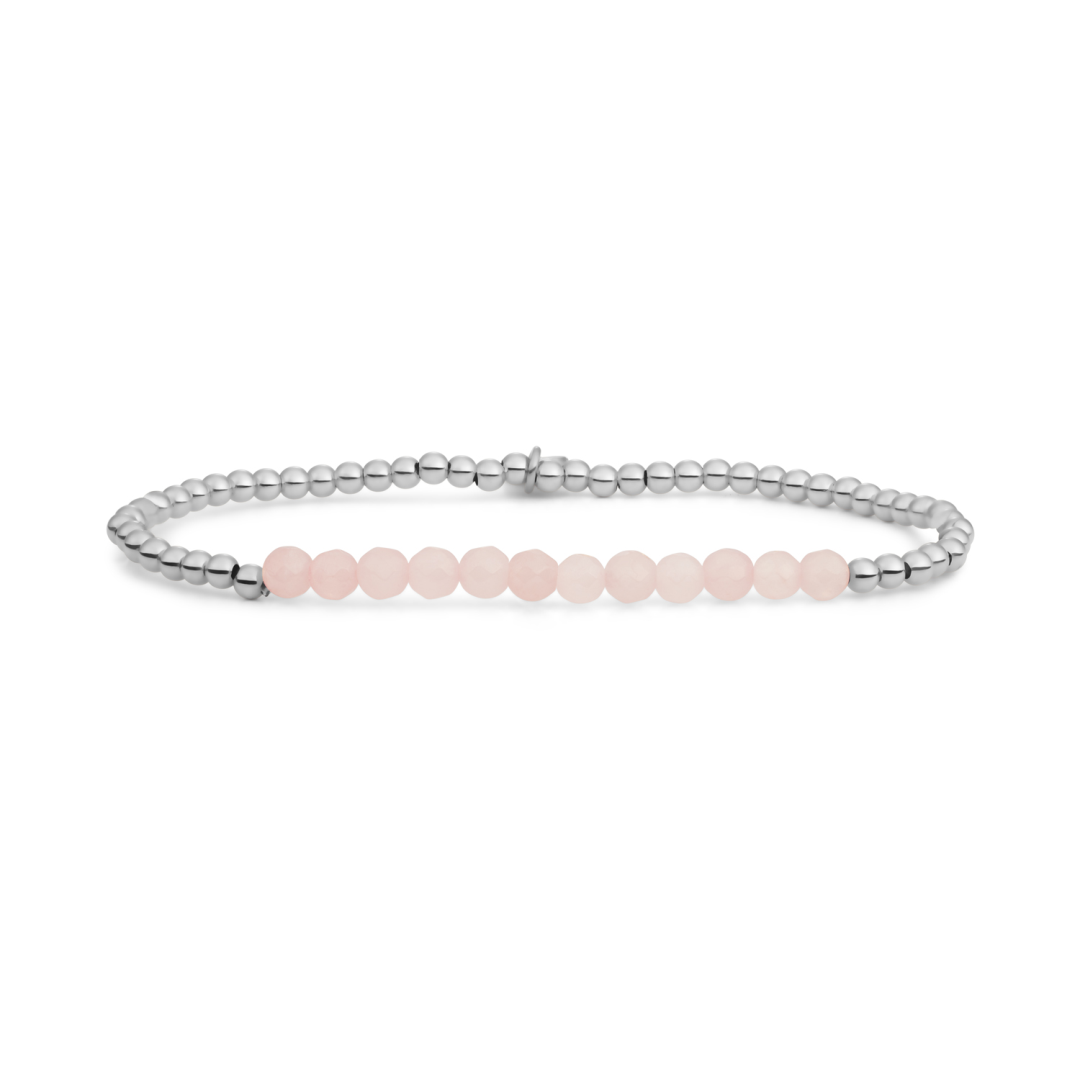 Bracelet | Rose Quartz Universe - Silver 3mm