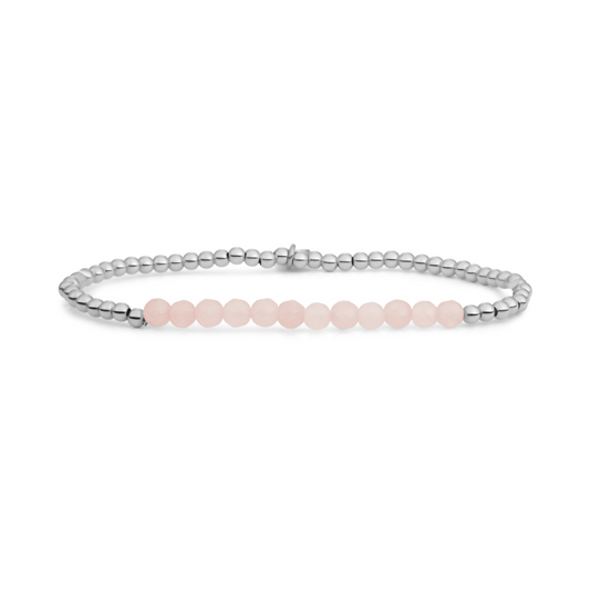 Bracelet | Rose Quartz Universe - Silver 3mm
