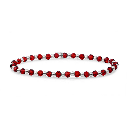 Bracelet | Ruby Quartz Interstellar - Silver 3mm