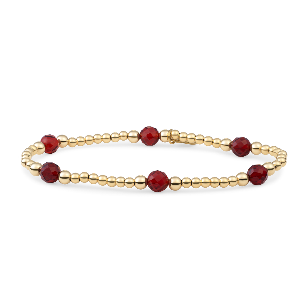 Bracelet | Ruby Quartz Reverse Bold Mix - Gold