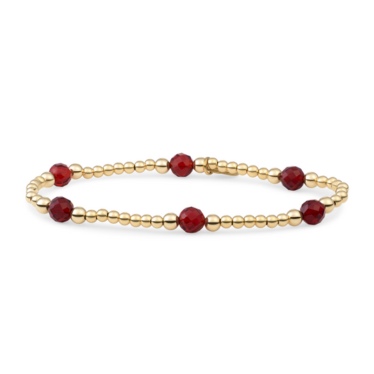 Bracelet | Ruby Quartz Reverse Bold Mix - Gold