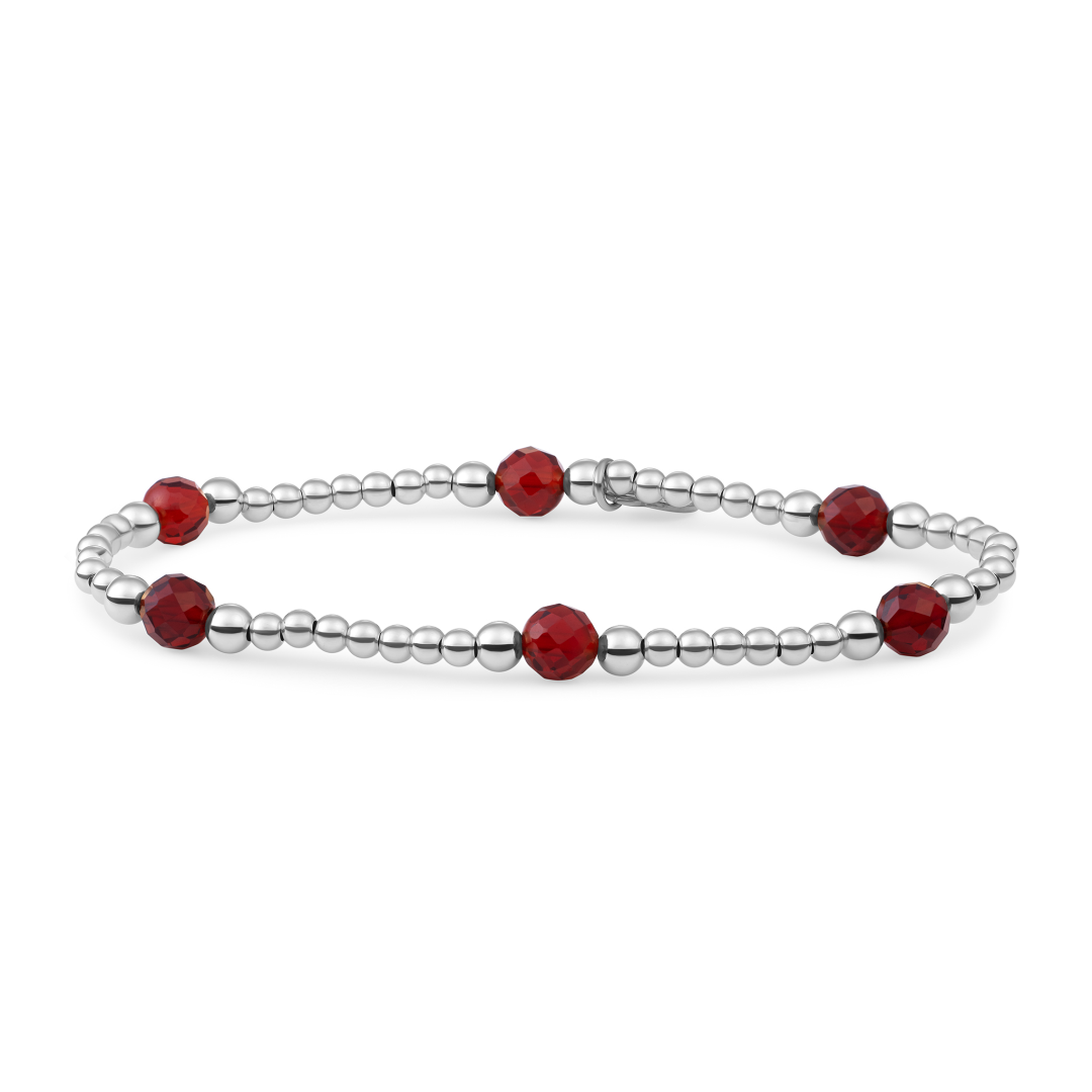 Bracelet | Ruby Quartz Reverse Bold Mix - Silver