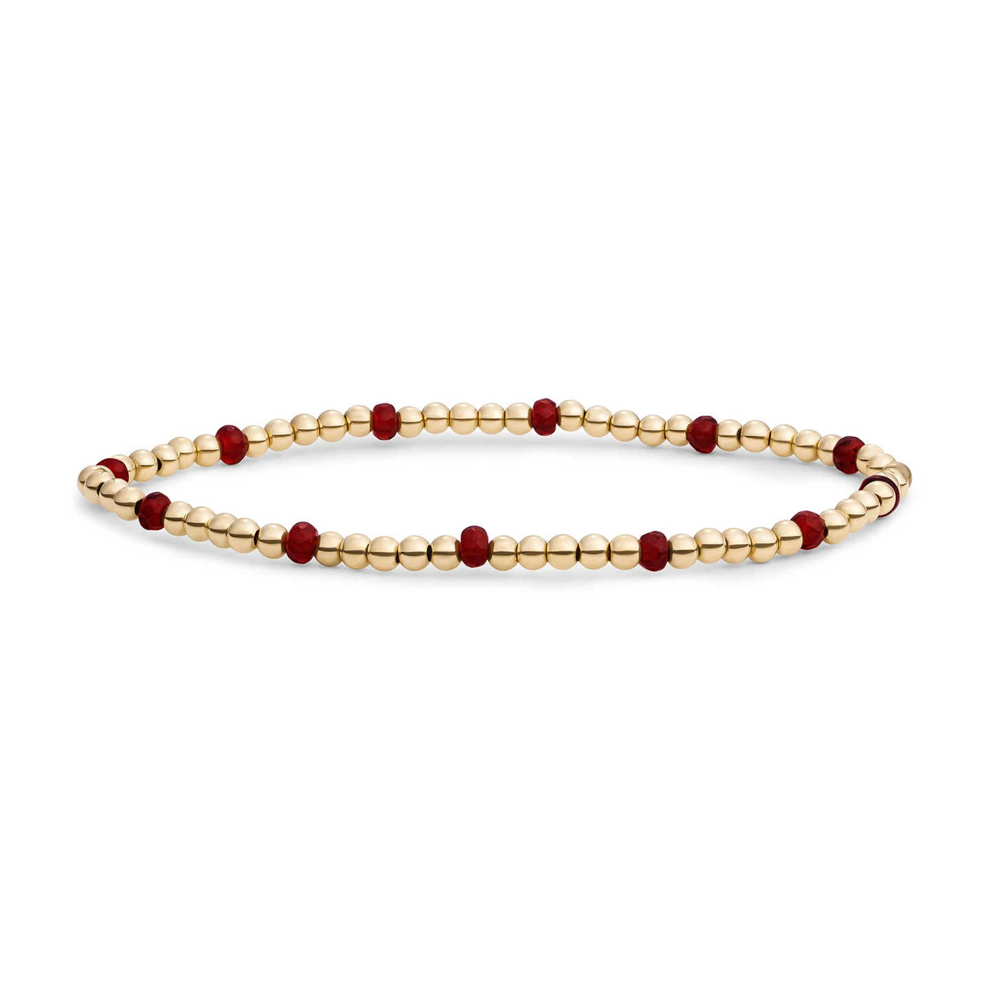 Bracelet | Ruby Quartz Reverse Roundel - Gold
