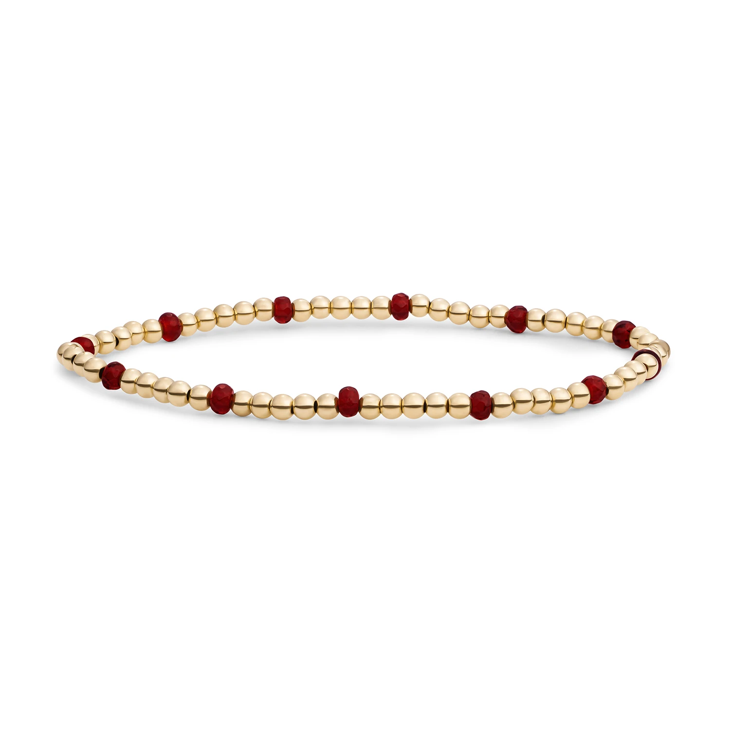 Bracelet | Ruby Quartz Reverse Roundel - Gold
