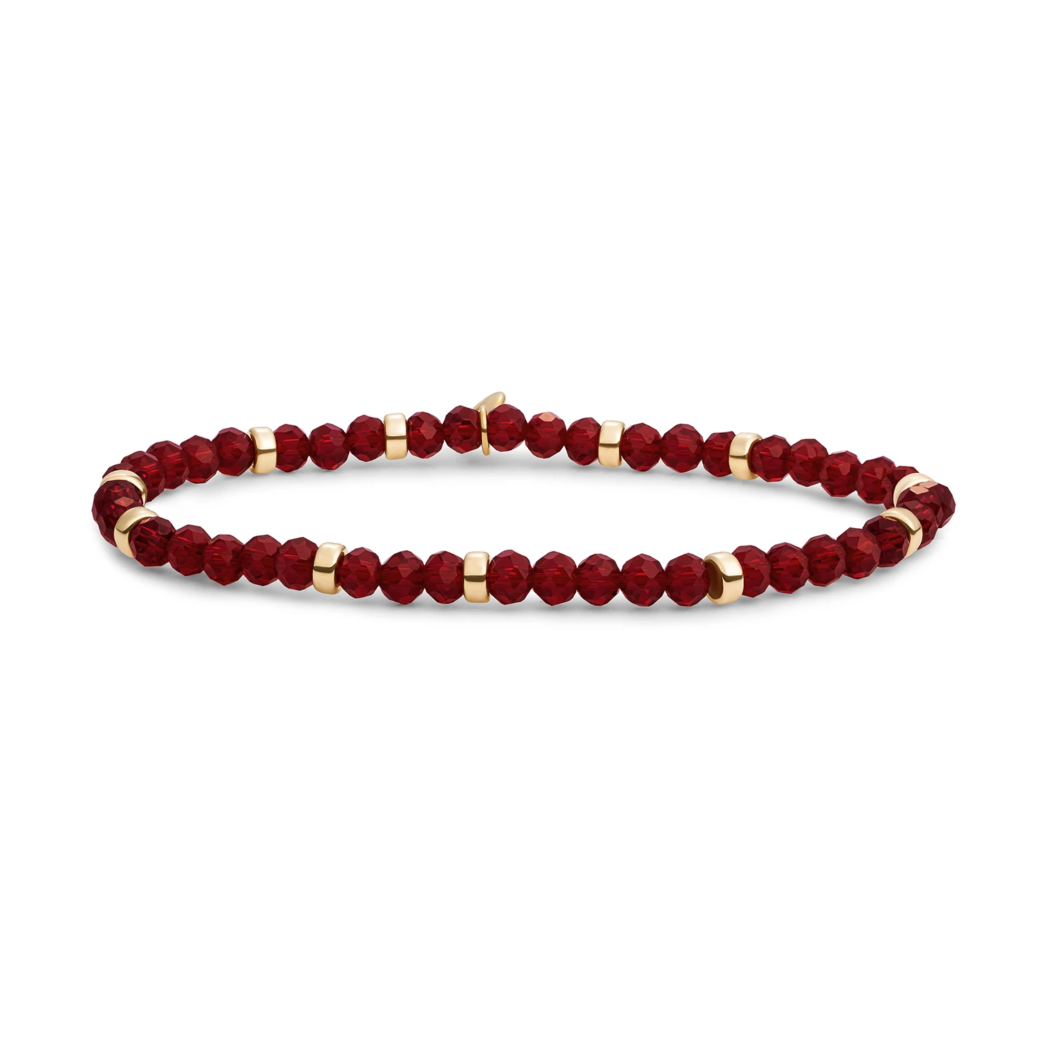 Bracelet | Ruby Quartz Roundel Interstellar - Gold