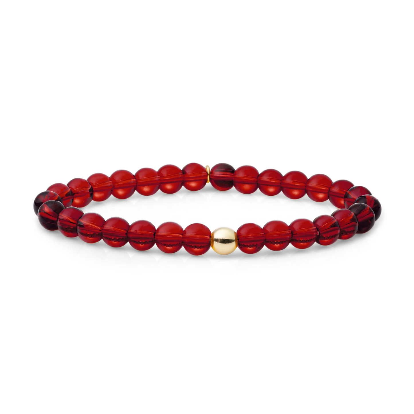 Bracelet | Ruby Quartz Saturn large - Gold 6mm