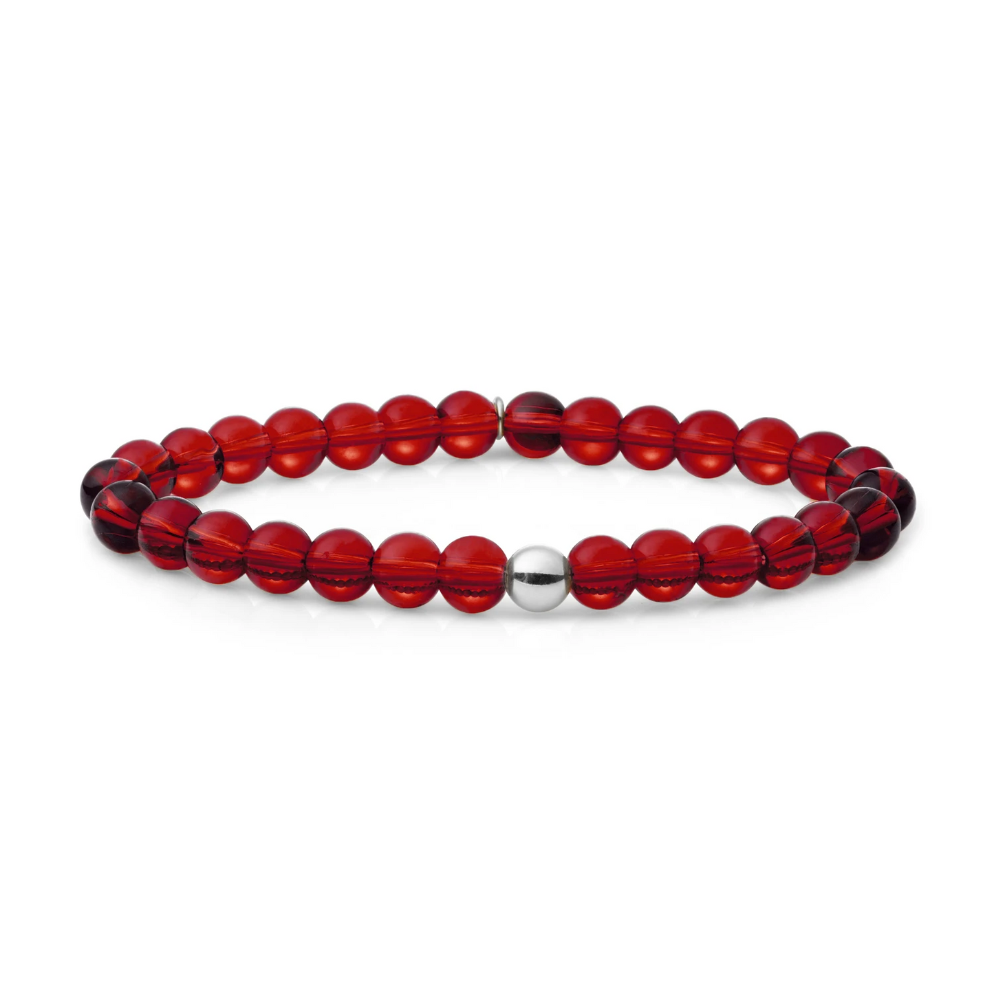 Bracelet | Ruby Quartz Saturn large - Silver 6mm