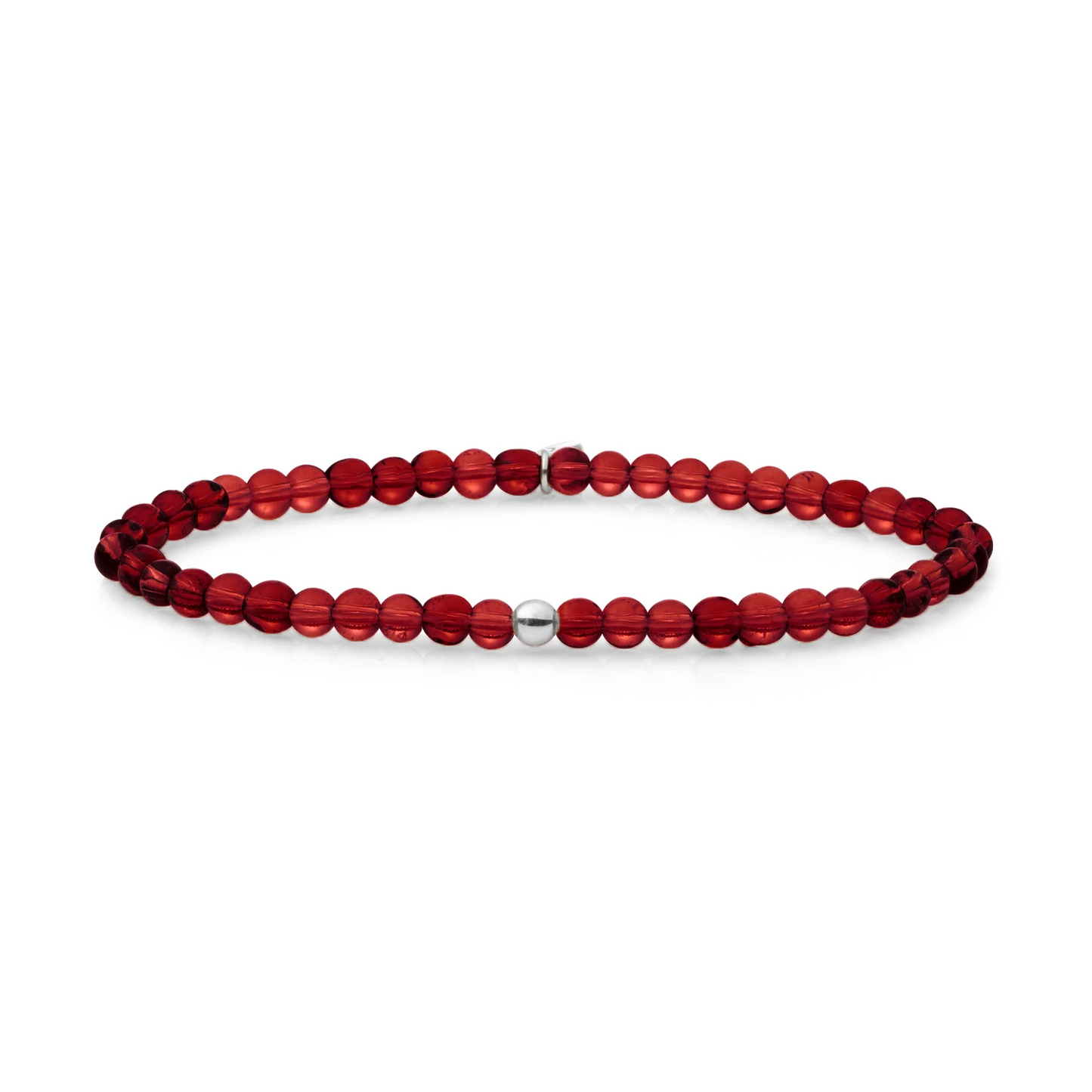 Bracelet | Ruby Quartz Saturn small - Silver 4mm