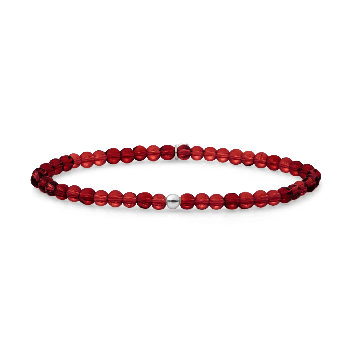 Bracelet | Ruby Quartz Saturn small - Silver 4mm