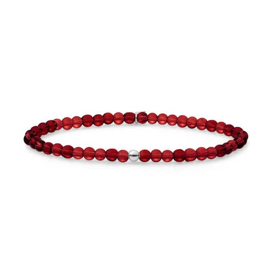Bracelet | Ruby Quartz Saturn small - Silver 4mm