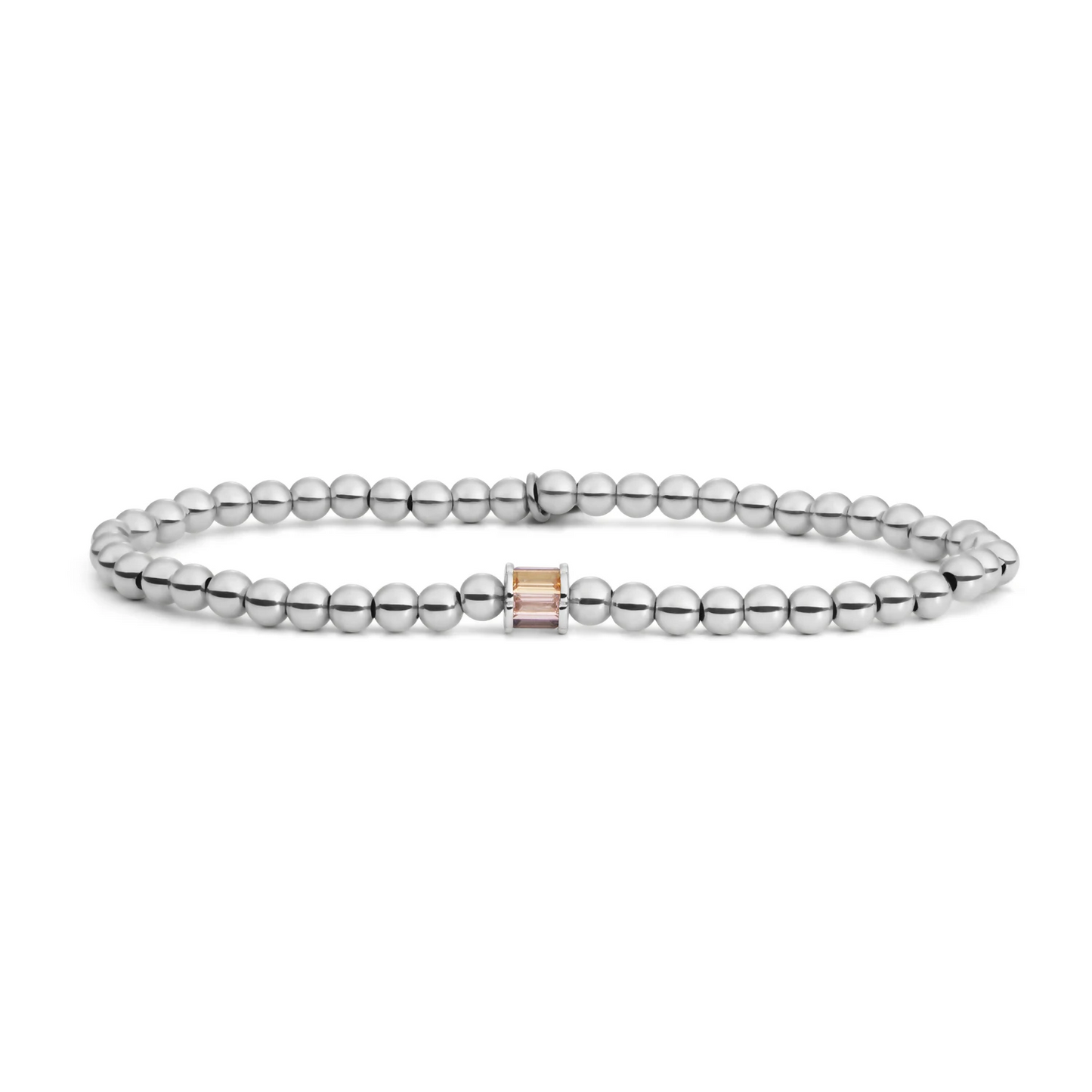 Bracelet | Silver - Baguette Cylinder Purple CZ